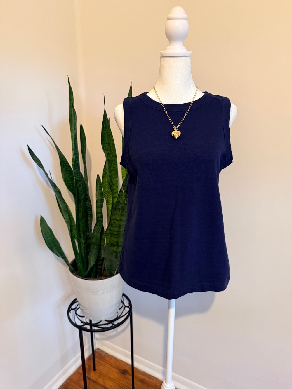 LOFT | Navy Blue Crewneck Tank